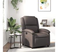 vidaXL Fauteuil inclinable marron foncé cuir véritable