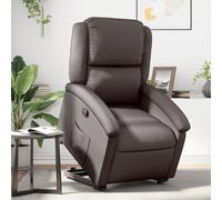 vidaXL Fauteuil inclinable marron foncé cuir véritable