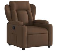 vidaXL Fauteuil inclinable – Porte-gobelets, dossier et accoudoirs, moderne, tissu marron