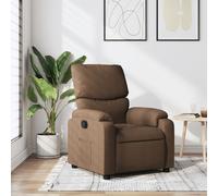 vidaXL Fauteuil Inclinable, Chaise de Relaxation avec Repose-Pieds, Siège avec Dossier et Accoudoirs Salle de Séjour, Moderne, Marron Tissu