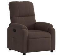 vidaXL Fauteuil inclinable, Chaise de relaxation, tissu microfibre, accoudoirs et dossier, marron
