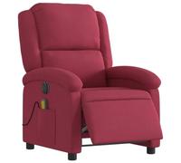 vidaXL Fauteuil inclinable électrique – Massage, dossier et repose-pieds réglables, velours bordeaux