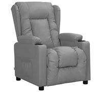vidaXL Fauteuil Inclinable Meuble de Salon Chaise de Canapé Salle de Séjour Maison Intérieur Dossier et Repose-Pied Réglables Gris Similicuir