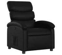 vidaXL Fauteuil inclinable Chaise de relaxation, dossier et repose-pied réglables, noir similicuir