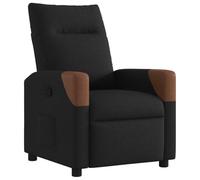 vidaXL Fauteuil inclinable Noir Tissu, Fauteuil, Fauteuil inclinable TV, Poussette, Fauteuil inclinable pour Personnes âgées, Fauteuil canapé