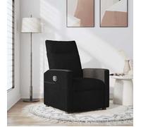vidaXL Fauteuil inclinable Tissu noir – Pour télévision et personnes âgées