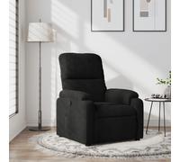 vidaXL Fauteuil Inclinable, Chaise de Relaxation, Siège avec Accoudoirs et Dossier, Fauteuil TV de Salon, Moderne, Noir Tissu Microfibre