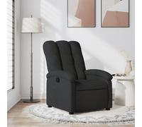 vidaXL Fauteuil Inclinable, Chaise de Relaxation avec Dossier, Siège avec Repose-Pied, Fauteuil TV de Salle de Séjour, Moderne, Noir Tissu
