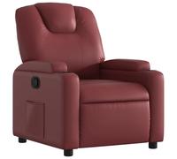 vidaXL Fauteuil relax inclinable avec porte-gobelets, dossier & accoudoirs Rouge bordeaux similicuir