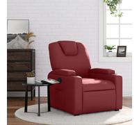 vidaXL Fauteuil relax inclinable avec porte-gobelets, dossier & accoudoirs Rouge bordeaux similicuir