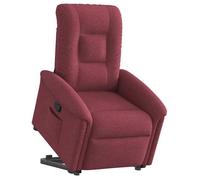 vidaXL Fauteuil releveur électrique inclinable en tissu Rouge Bordeaux pour personnes âgées