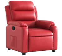 vidaXL Fauteuil inclinable - Chaise de relaxation avec repose-pieds, similicuir rouge