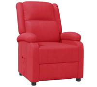 vidaXL Fauteuil Inclinable, Siège avec Accoudoirs et Dossier, Chaise de Relaxation avec Repose-Pied, Meuble de Salon, Moderne, Rouge Similicuir