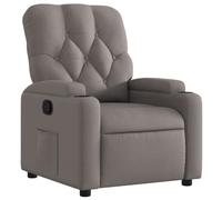 vidaXL Fauteuil inclinable avec porte-gobelets, dossier et accoudoirs — Tissu taupe
