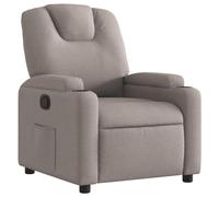 vidaXL Fauteuil inclinable Chaise de relaxation avec dossier et accoudoirs rembourrés taupe tissu
