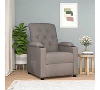 vidaXL Fauteuil inclinable Taupe Tissu Gris