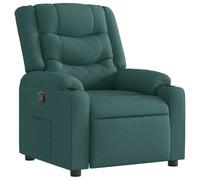 vidaXL Fauteuil inclinable en tissu vert foncé