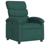 vidaXL Fauteuil inclinable, chaise de relaxation avec dossier et repose-pied, tissu vert foncé