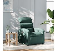 vidaXL Fauteuil Inclinable, Chaise de Relaxation avec Dossier, Siège avec Repose-Pied, Fauteuil TV de Salon, Moderne, Vert Foncé Tissu