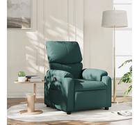 vidaXL Fauteuil Inclinable, Chaise de Relaxation avec Repose-Pieds, Siège avec Dossier et Accoudoirs Salle de Séjour, Moderne, Vert Foncé Tissu