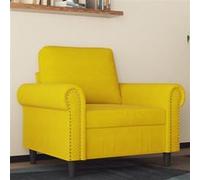 vidaXL Fauteuil 60 cm – Velours jaune, accoudoirs, dossier et repose-pied