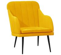 Vidaxl Fauteuil Jaune 63x76x80 Cm Velours Jaune