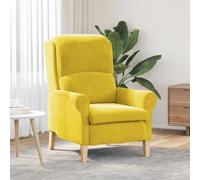 vidaXL Fauteuil Jaune Jaune Textile, Bois Standard Fauteuil Jaune
