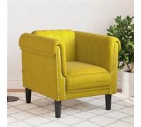 vidaXL Fauteuil jaune velours Jaune G