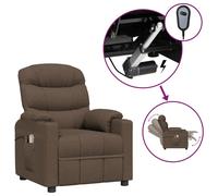 Vidaxl Fauteuil ?Lectrique De Massage Marron Tissu Marron