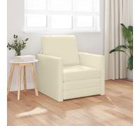 Vidaxl Fauteuil-Lit Au Sol 2-En-1 Crème 74x77x81 Cm En Simili Cuir