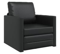 Vidaxl Fauteuil-Lit Au Sol 2-En-1 Noir 74x77x81 Cm Simili Cuir Noir