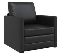 Vidaxl Fauteuil-Lit Au Sol 2-En-1 Noir 74x77x81 Cm Simili Cuir Noir