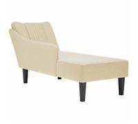 vidaXL Fauteuil long avec accoudoir droit crème tissu, fauteuil, fauteuil de détente, fauteuil long rembourrée, fauteuil de 4009804