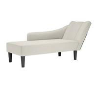 vidaXL Fauteuil long avec accoudoir droit crème velours fauteuil fauteuil de détente fauteuil long rembourrée fauteuil 4009799