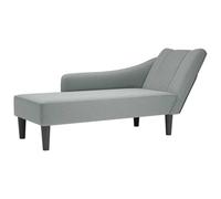 vidaXL Fauteuil Long avec accoudoir Droit Gris Clair Tissu, Fauteuil, Fauteuil de détente, Fauteuil Long rembourrée, Fauteuil de Salon