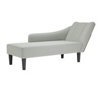 vidaXL Fauteuil long - Accoudoir droit, Velours gris clair, Rembourré