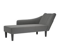 vidaXL Fauteuil Long avec accoudoir Droit Gris foncé Tissu, Fauteuil, Fauteuil de détente, Fauteuil Long rembourrée, Fauteuil de Salon