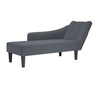 vidaXL Fauteuil long avec accoudoir droit velours gris foncé