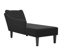 Vidaxl Fauteuil Long Avec Accoudoir Droit Noir Tissu Noir