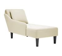 Vidaxl Fauteuil Long Avec Coussin Et Accoudoir Droit Crème Velours Multicolore
