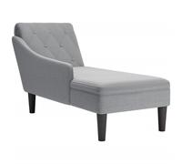 Vidaxl Fauteuil Long Avec Coussin Et Accoudoir Droit Gris Clair Tissu Multicolore