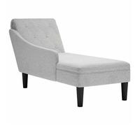 vidaXL – Fauteuil long de salon avec coussin et accoudoir droit – Tissu gris nuage rembourré