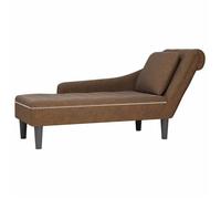 vidaXL Fauteuil long avec coussin et accoudoir droit marron similicuir, fauteuil, fauteuil de détente, fauteuil long 4009780