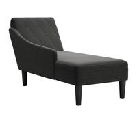 Vidaxl Fauteuil Long Avec Coussin Et Accoudoir Droit Noir Tissu Multicolore