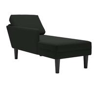 Fauteuil long avec coussin et accoudoir droit noir velours