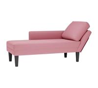 vidaXL Fauteuil Long avec Coussin et accoudoir Droit Rose Velours