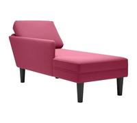 vidaXL Fauteuil long avec coussin et accoudoir droit rouge bordeaux