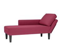 vidaXL Fauteuil Long avec Coussin et accoudoir Droit Rouge Bordeaux