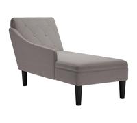 Vidaxl Fauteuil Long Avec Coussin Et Accoudoir Droit Taupe Tissu Multicolore