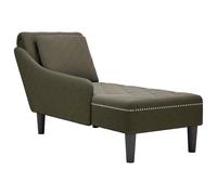 Vidaxl Fauteuil Long Et Coussin/Accoudoir Droit Vert Armée Similicuir Multicolore